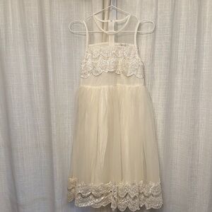 Trish Scully Charming Ivory Lace Kids Dress